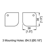 8 x Penn Elcom  Black Metal Cabinet Corner 3 Led 13mm Radius