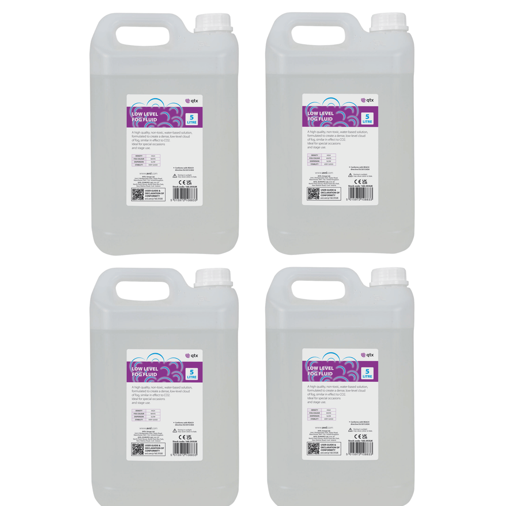 4 x QTX 5 Litres Low Level Fog Fluid