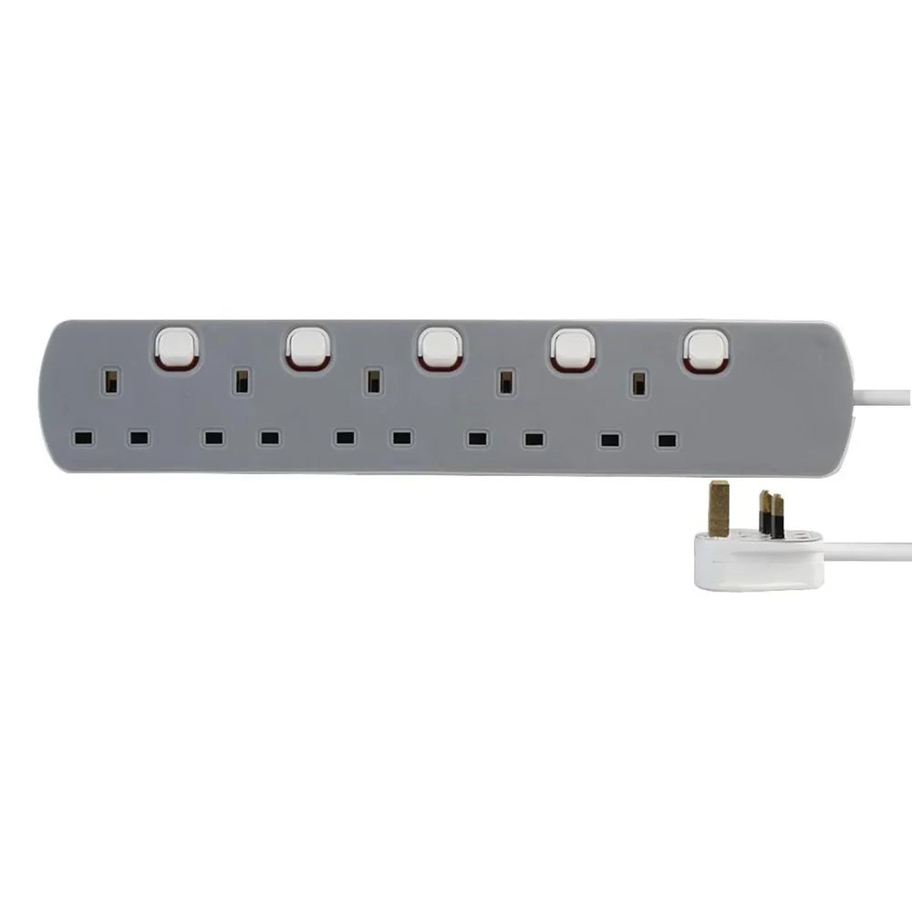 Pro Elec 5 Gang 1m Switched Mains Extension Lead