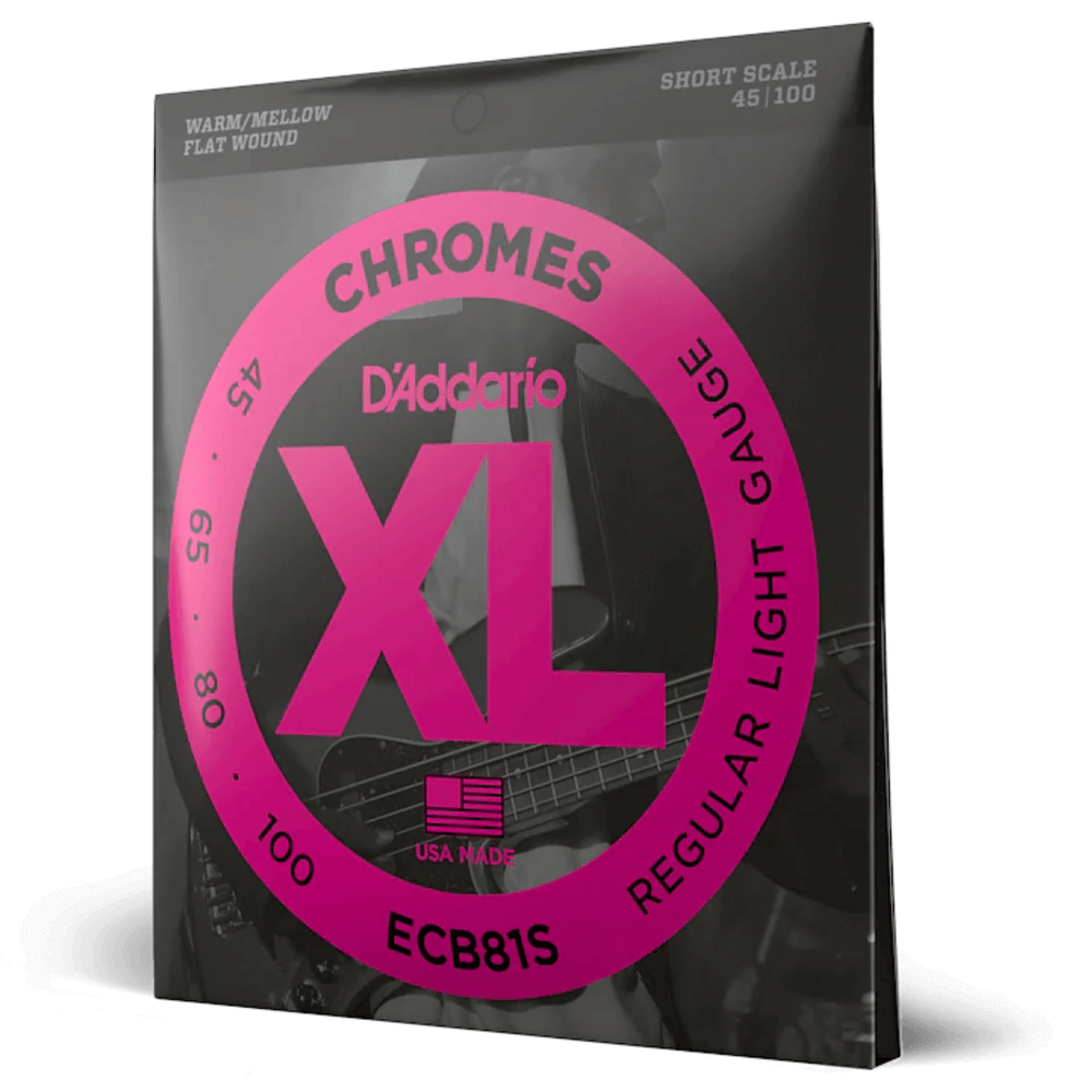 D'Addario ECB81S 45-100 Regular Light Short Scale XL Chromes Bass Strings
