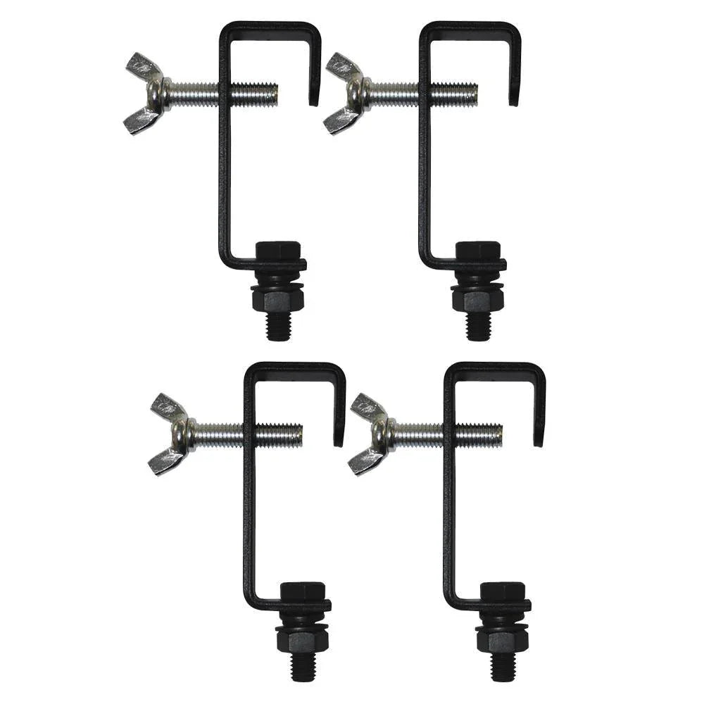 4 x Equinox Black 25mm Hook G Clamp Overhead Kit
