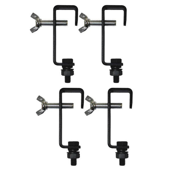 4 x Equinox Black 25mm Hook G Clamp Overhead Kit