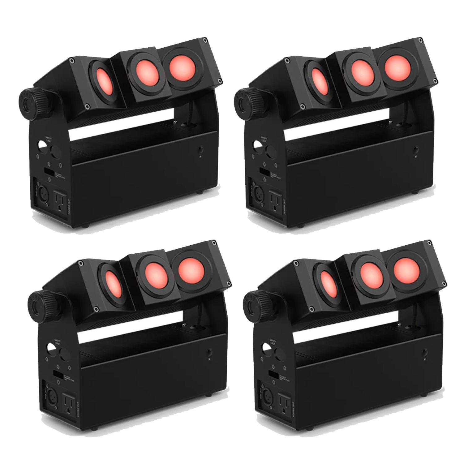 4 x Chauvet DJ EZBeam Q3 ILS Battery Powered Uplighter Effect Light - DY Pro Audio