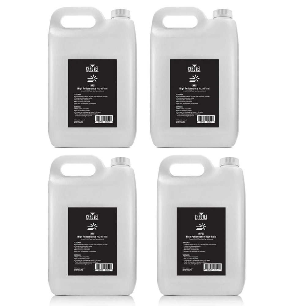 4 x Chauvet DJ High Performance Haze Fluid 5 Litres