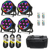 4 X Equinox Eclipse Slim Profile Par Can with DMX Cable and Carry Bag Bundle