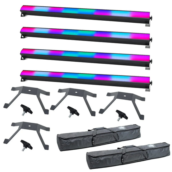 4 x Equinox Spectra Pix with Floor Mounts & Carry Bags