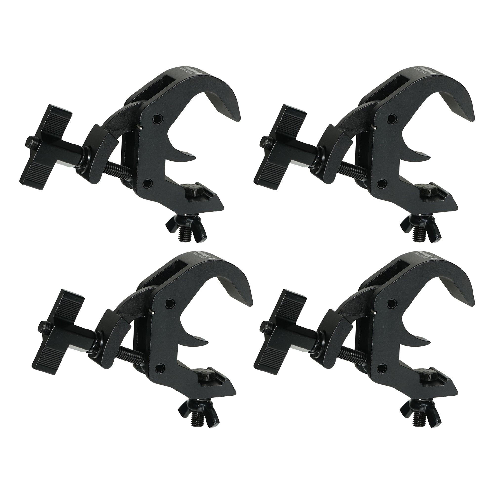 4 x Equinox TRC25 Black Aluminium 30kg Self Locking Easy Clamps - DY Pro Audio