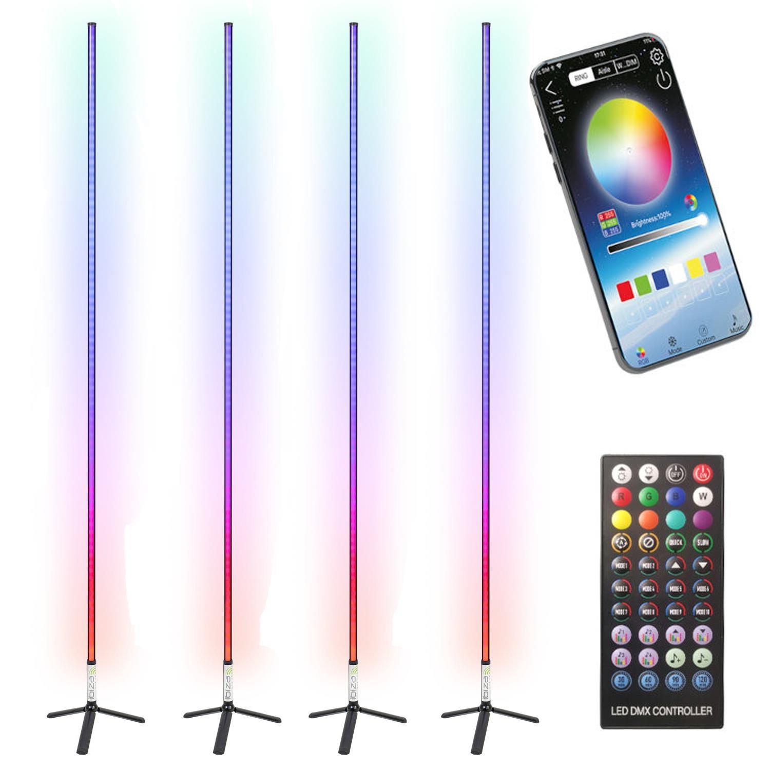 4 x Ibiza Magic Colour Stick 1m RGB LED Lighting App Control - DY Pro Audio