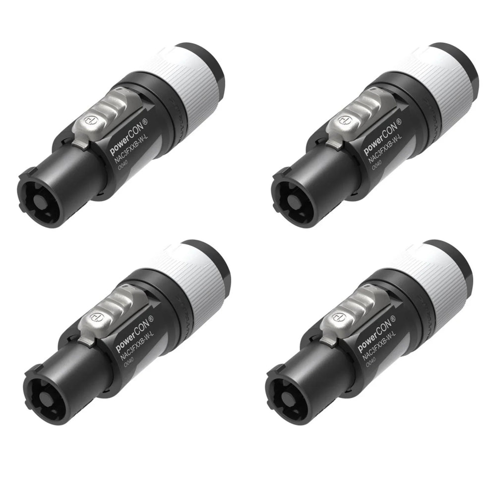 4 x Neutrik NAC3FXXB - W - L PoweCon Power Cable Connector