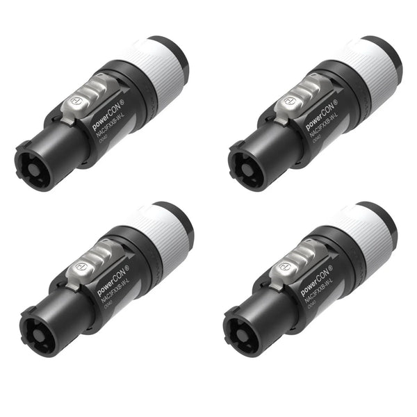 4 x Neutrik NAC3FXXB - W - L PoweCon Power Cable Connector