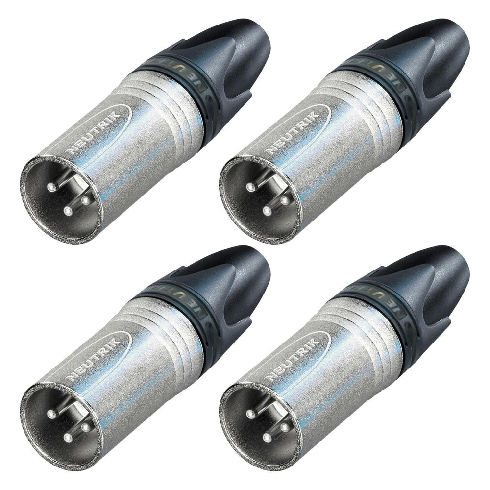 4 x Neutrik NC3MXX XLR Male Connectors - DY Pro Audio
