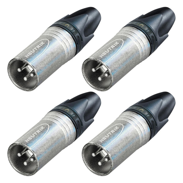 4 x Neutrik NC3MXX XLR Male Connectors - DY Pro Audio