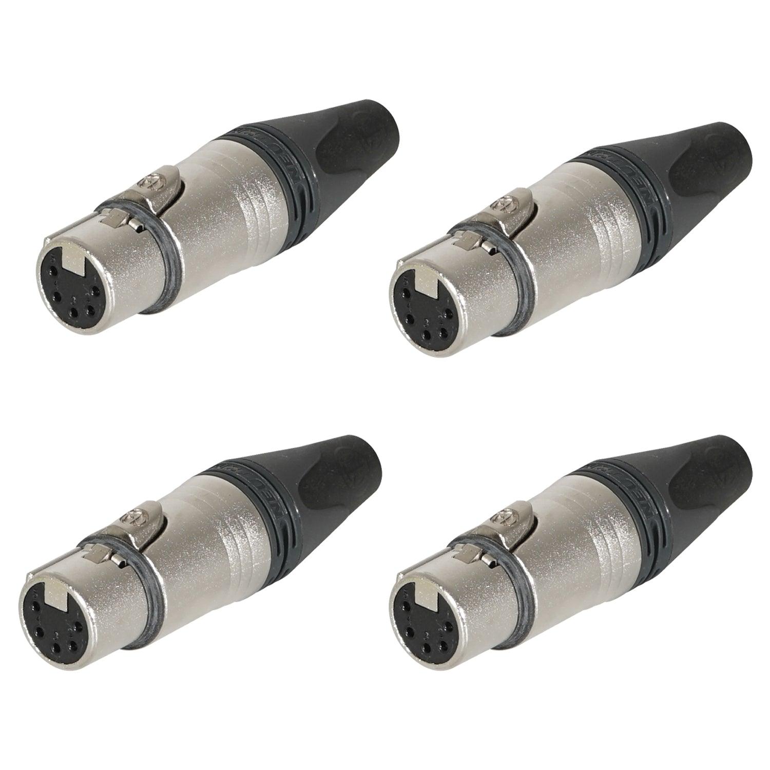 4 x Neutrik NC5FXX 5 Pin Female XLR Connector - DY Pro Audio