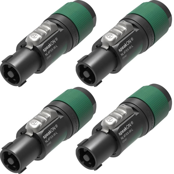 4 x Neutrik NL4FXX - W - L Large 10 - 16mm 4 Pole Speakon Connector
