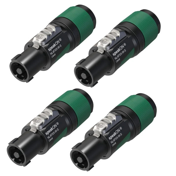 4 x Neutrik NL4FXX - W - S Small 6 - 12mm 4 Pole Speakon Connector