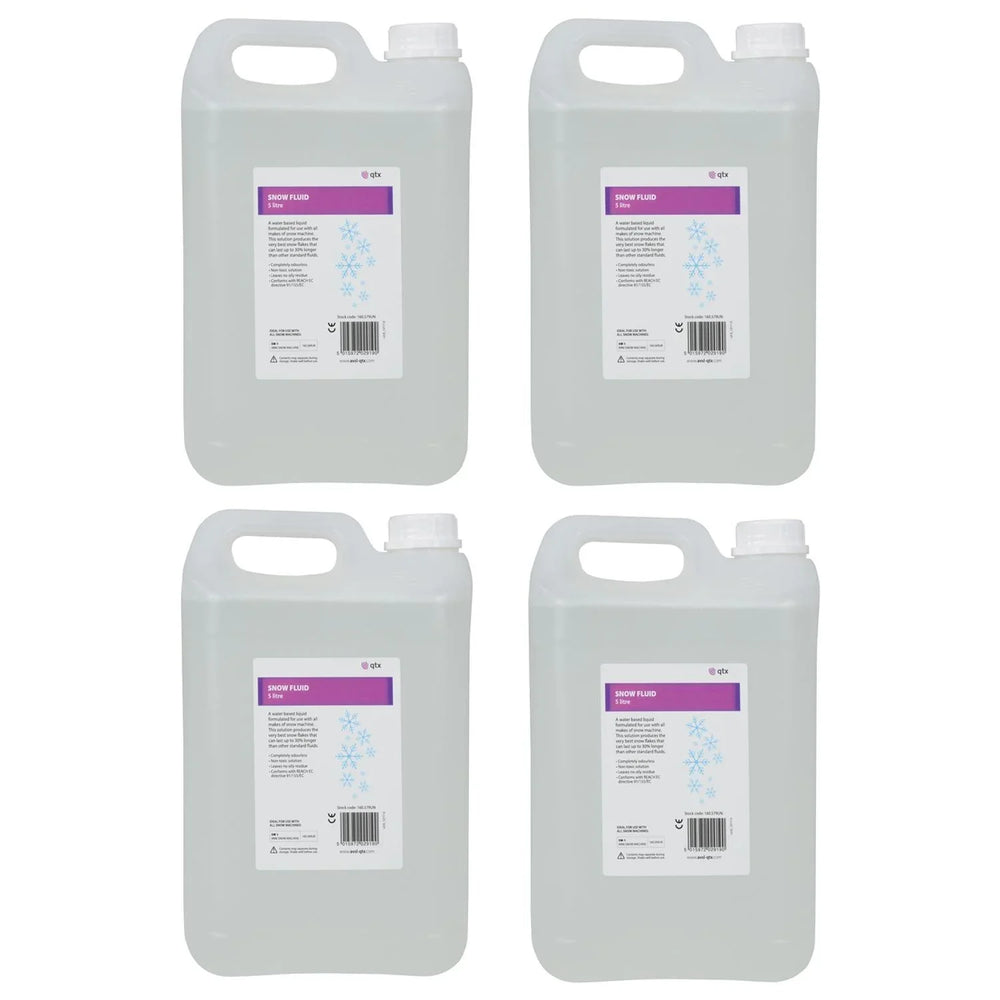 4 x QTX 5 Litres Snow Fluid - DY Pro Audio