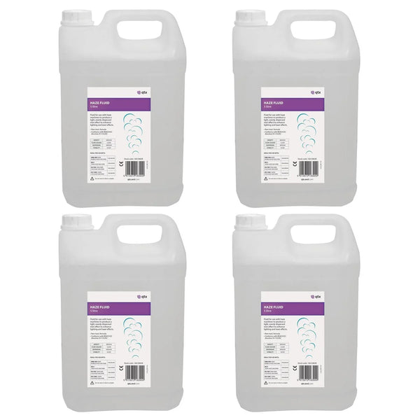4 x QTX Haze Fluid Eco 5L Bottles - DY Pro Audio