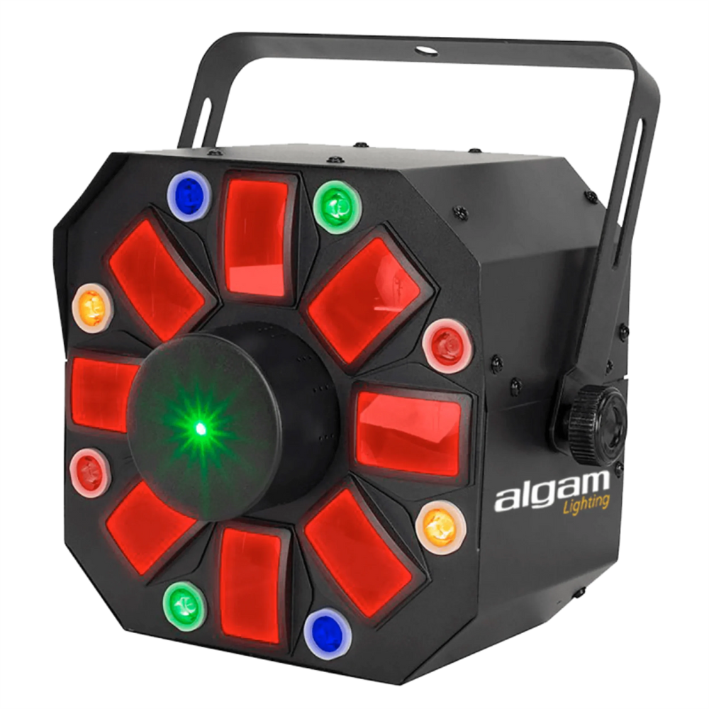 Algam Lighting PHEBUS2 3 - in - 1 Combo LED Light Effect Derby, Strobe or Wash, Laser
