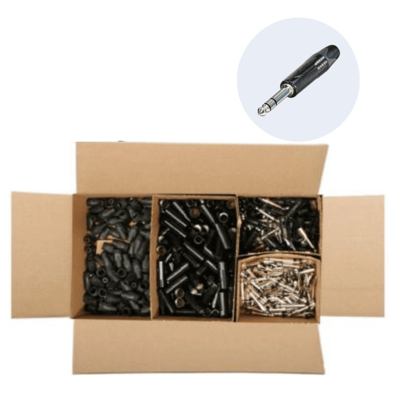 Neutrik NP3X-BAG-D 6.35mm stereo TRS jack plugs disassembled box of 100