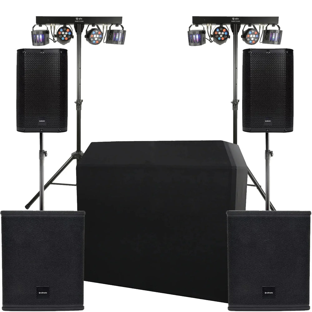 Pro Party Package, DJ Booth, CASA Speakers, Derby Light Bar Bundle