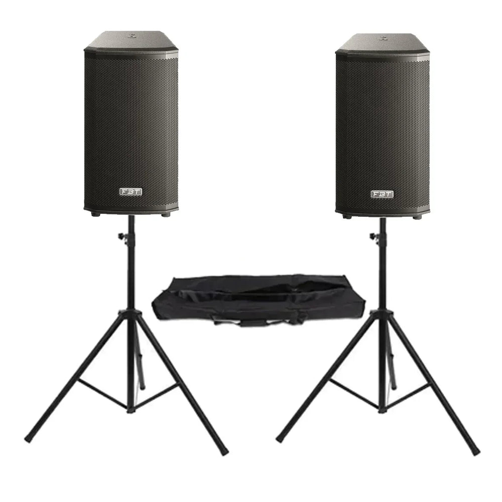 2 x FBT Ventis 112a 12" 900w Active Speaker with Speaker Stands