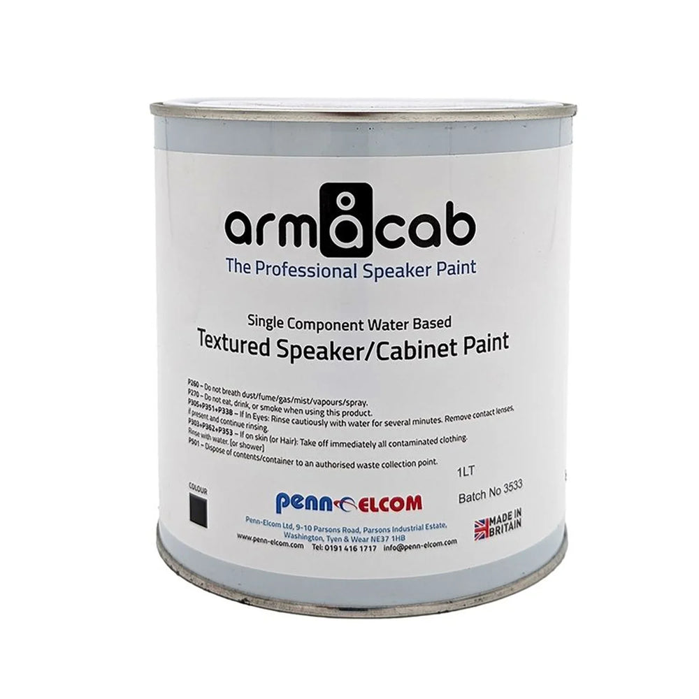 Penn Elcom Armacab Black Textured Speaker/Cabinet Paint - 1 Litre