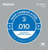 D'Addario PL010-5 Acoustic Or Electric 010 Plain Steel Guitar Strings FIVE PACK!
