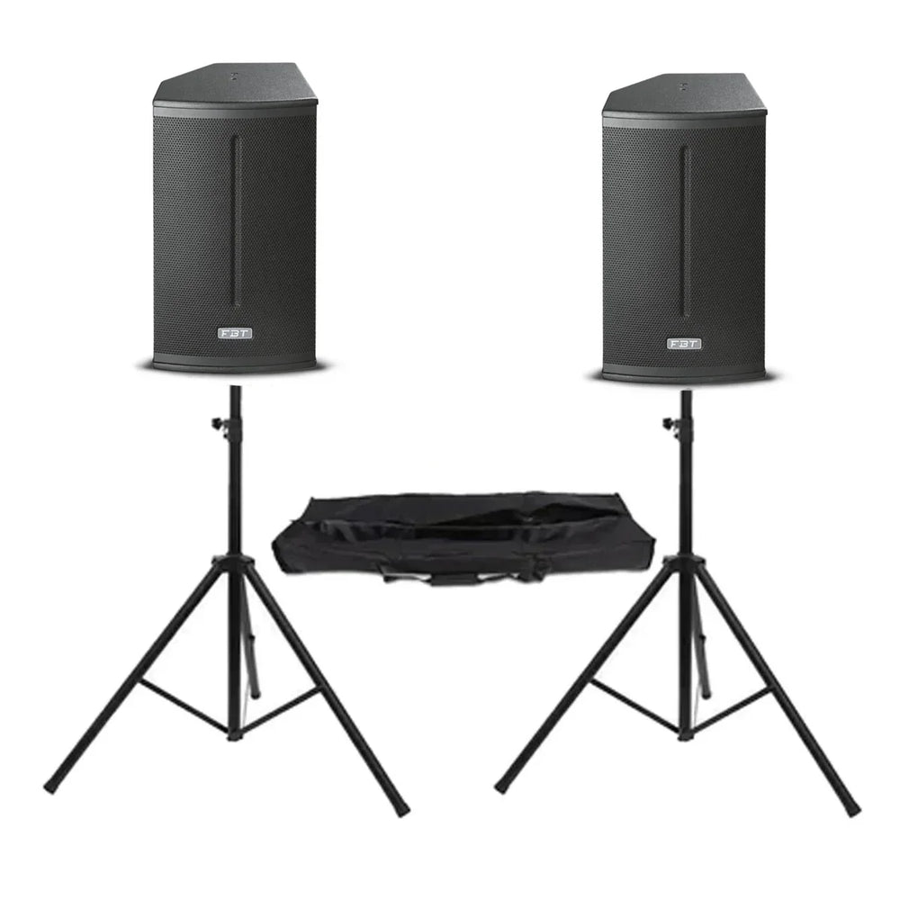 2 x FBT X-PRO 112A 12" Active Speaker with Bluetooth With Speaker Stands