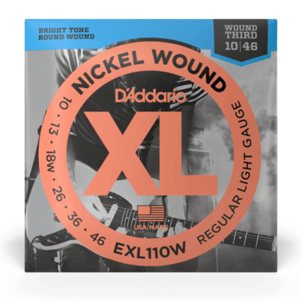 D'Addario EXL110W Regular Light Wound 3rd Electric Guitar Strings 10-46