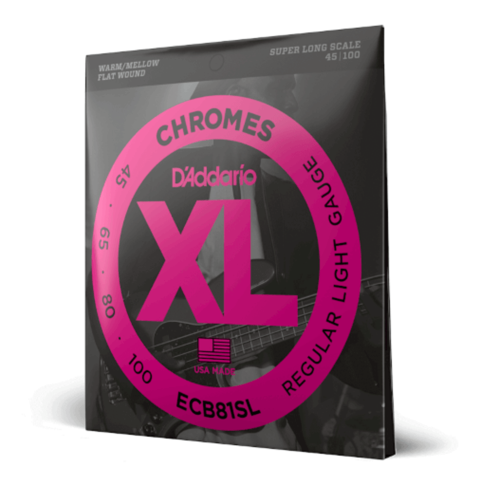 D'Addario ECB81S XL Bass Guitar Strings Chromes 45-100 Long Scale