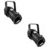 Two Pulse Par16 black birdie Par cans with gel frames