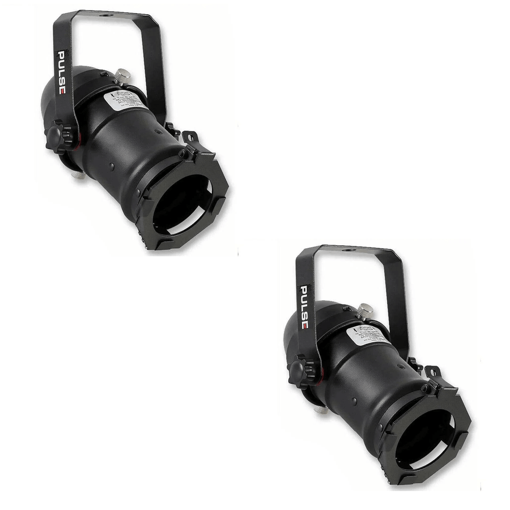 Two Pulse Par16 black birdie Par cans with gel frames