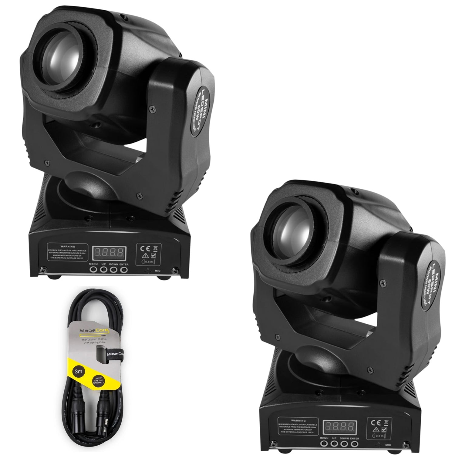 2 X Flash Spot LED 60 LED 60W Moving Head with DMX Cable