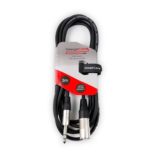 Stagecore 3m Male XLR to Stereo Jack Cable