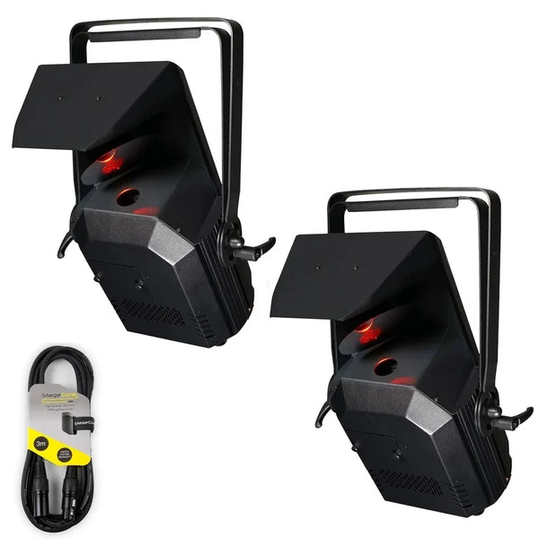 2 x Equinox Helix Scan XP 150W Scanner with DMX Cable