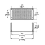 Penn Elcom R2510CT-25-4UK 4U Rack Mount Bracket with Square Hole Rack Rails and Cable Management 250mm Deep