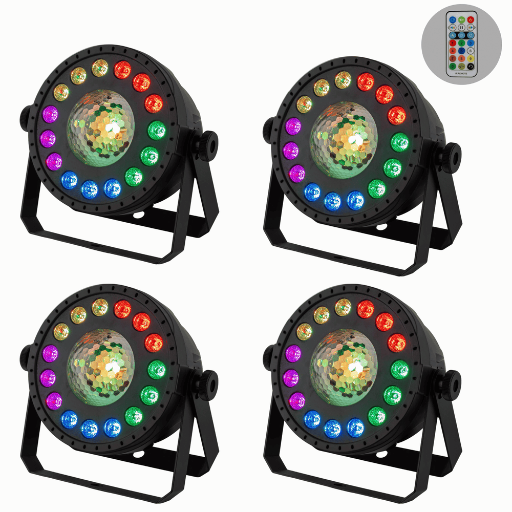 4 x Equinox MoonPar MKII 15 x 1W RGB par cans