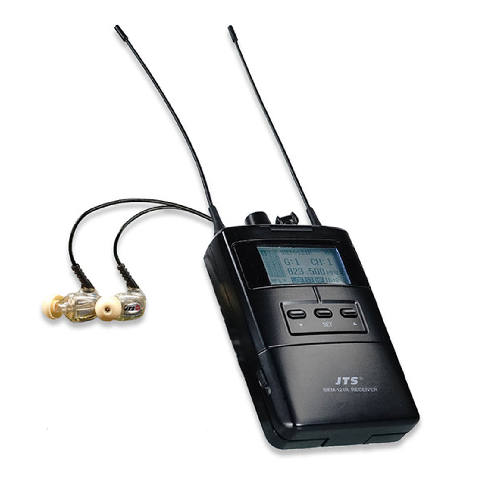 JTS SIEM-121R+IE-1 UHF PLL IEM Bodypack Receiver c/w IE-1