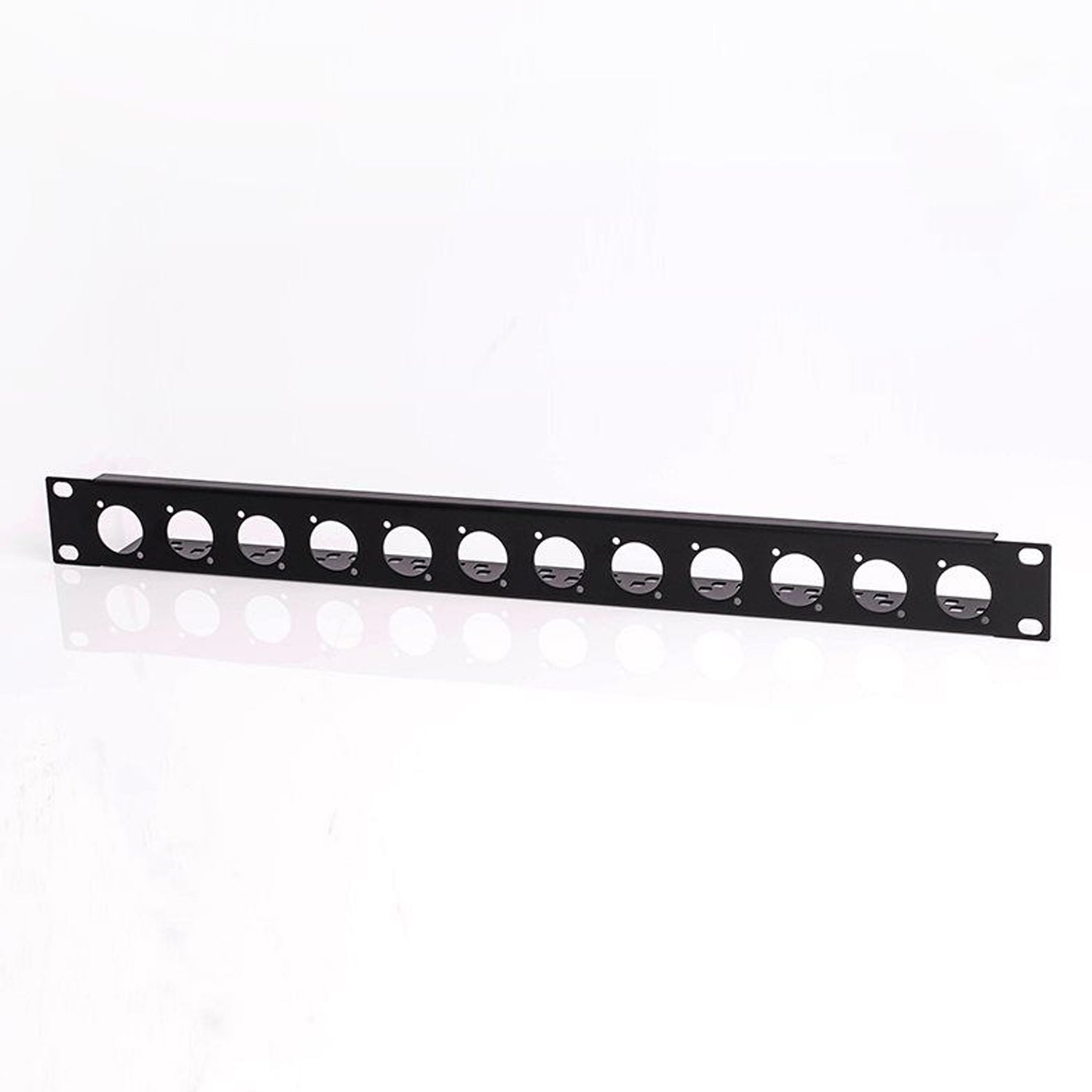 Penn Elcom 1U Rack Panel Punched for 12 x D-Series Connectors with Cable Support