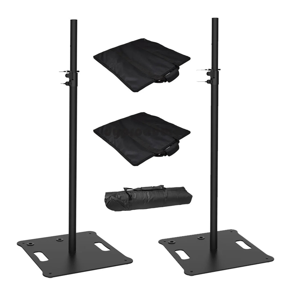 2 x Ultimax UTX 500 Black Square Base 35mm Speaker Lighting Stand With Carry Bags