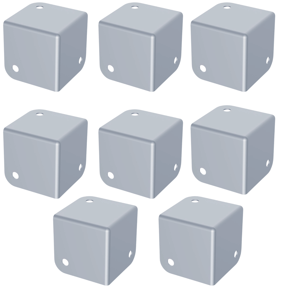 8 x Penn Elcom Medium PennBrite Flat Corner with 2mm Radius