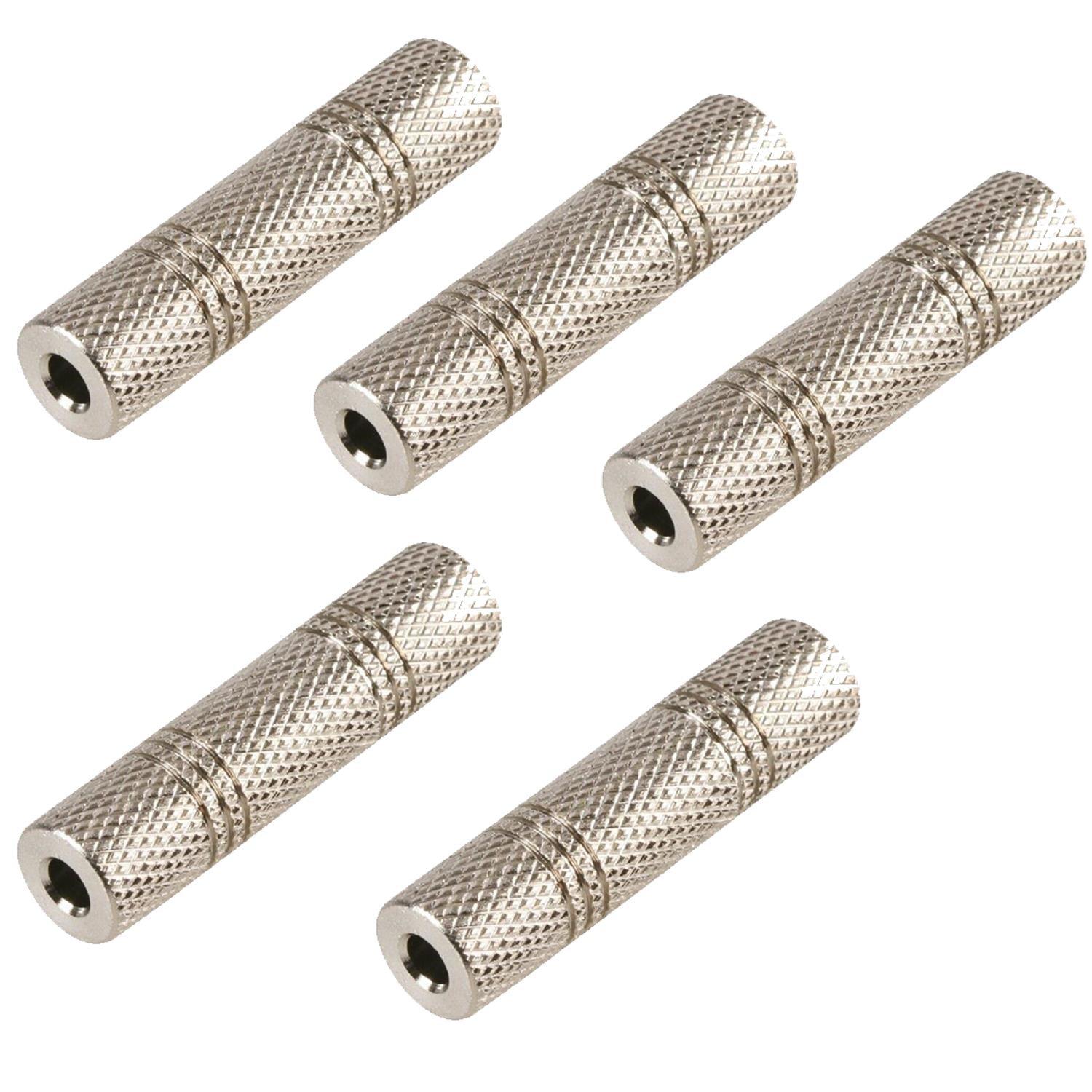 5 x QTX Coupler 3.5mm Stereo Jack Socket to 3.5mm Stereo Jack Socket - DY Pro Audio