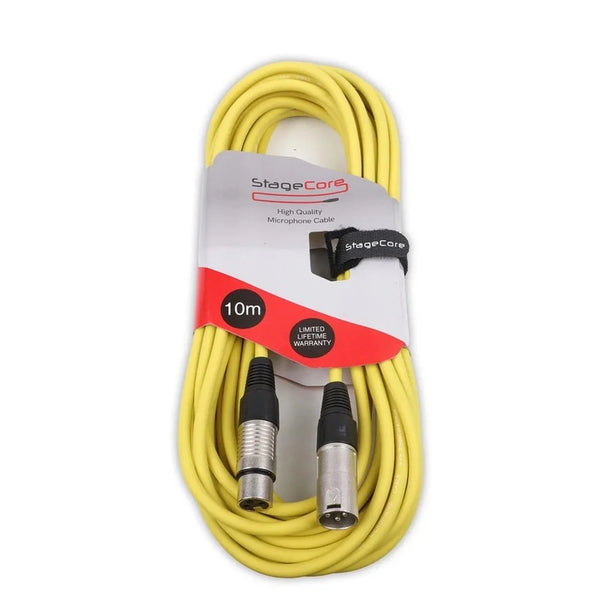 Stagecore 10m Yellow XLR Microphone Cable