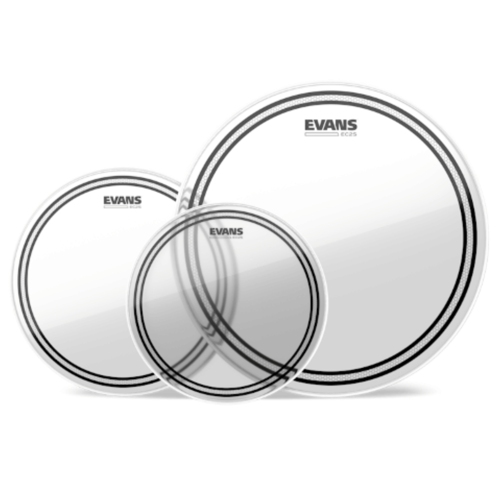 Evans EC2 SST Clear 10",12",16" Tom Drum Head Pack ETP-EC2SCLR-R