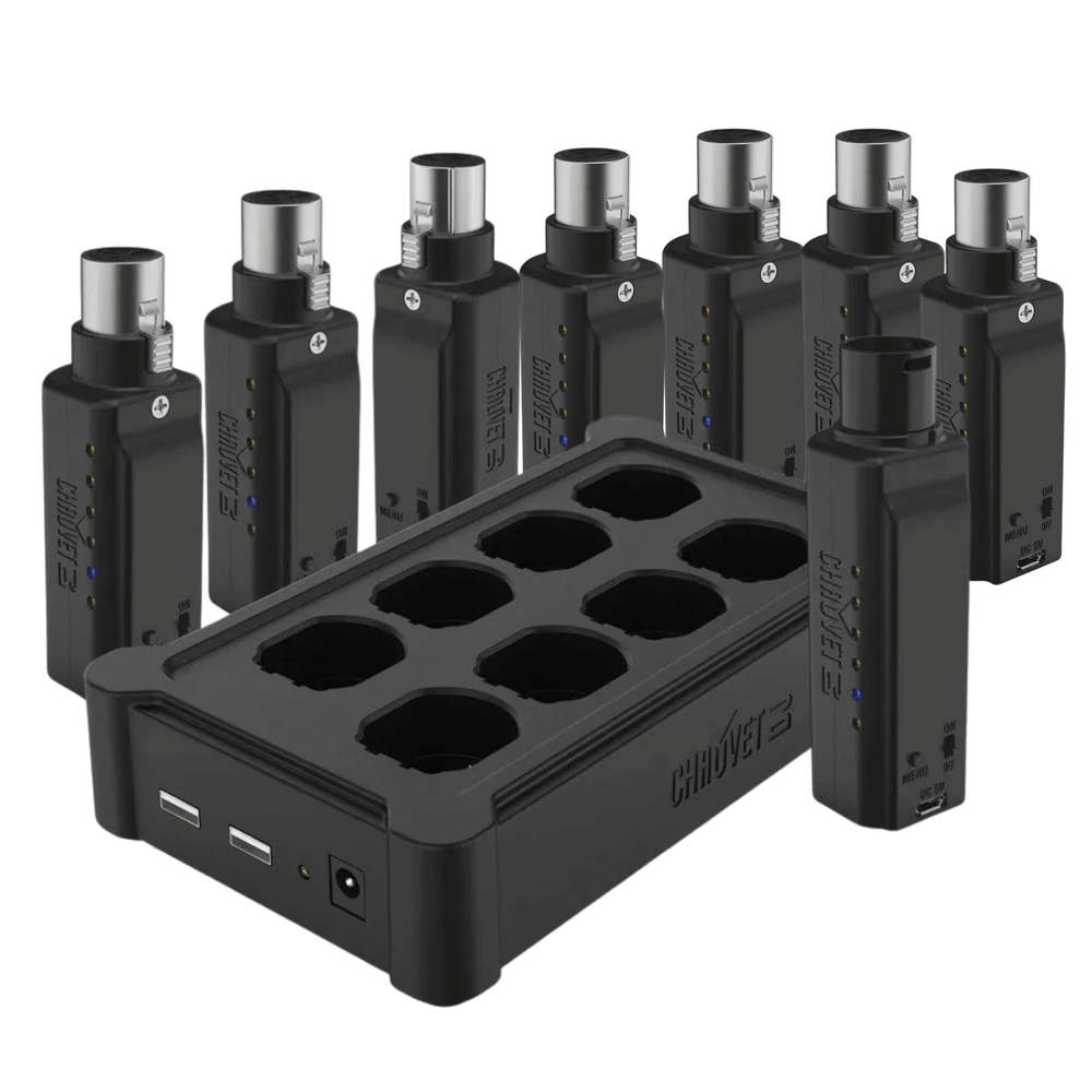 Chauvet DJ D-Fi XLR Pack 2 Wireless DMX Dongles with Multi Charger