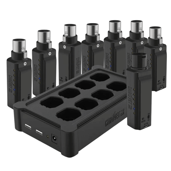 Chauvet DJ D-Fi XLR Pack 2 Wireless DMX Dongles with Multi Charger
