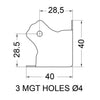 4 x Penn Elcom C0670K Flat Black Corner with 1.6mm Radius