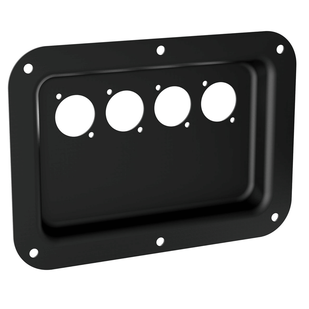 Penn Elcom D024K Large Black Dish Punched for 4 x D-Series Connectors