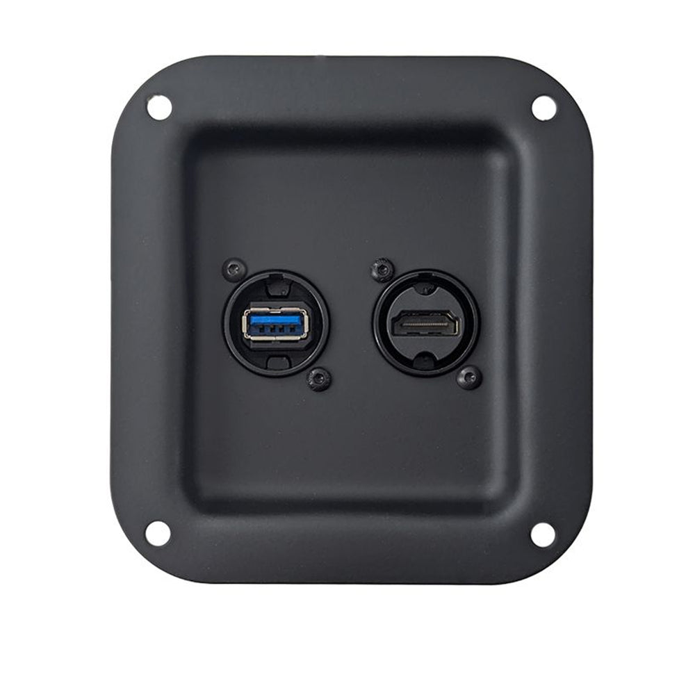 Penn Elcom D0947-K-USBHD Small Black Dish with USB 3.0 Feedthrough and HDMI Feedthrough