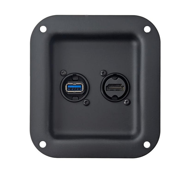 Penn Elcom D0947-K-USBHD Small Black Dish with USB 3.0 Feedthrough and HDMI Feedthrough